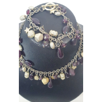 Zilverkleurige ketting en armband